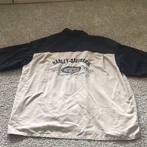 Harley-Davidson Black & Beige Short-Sleeve Crewneck Shirt